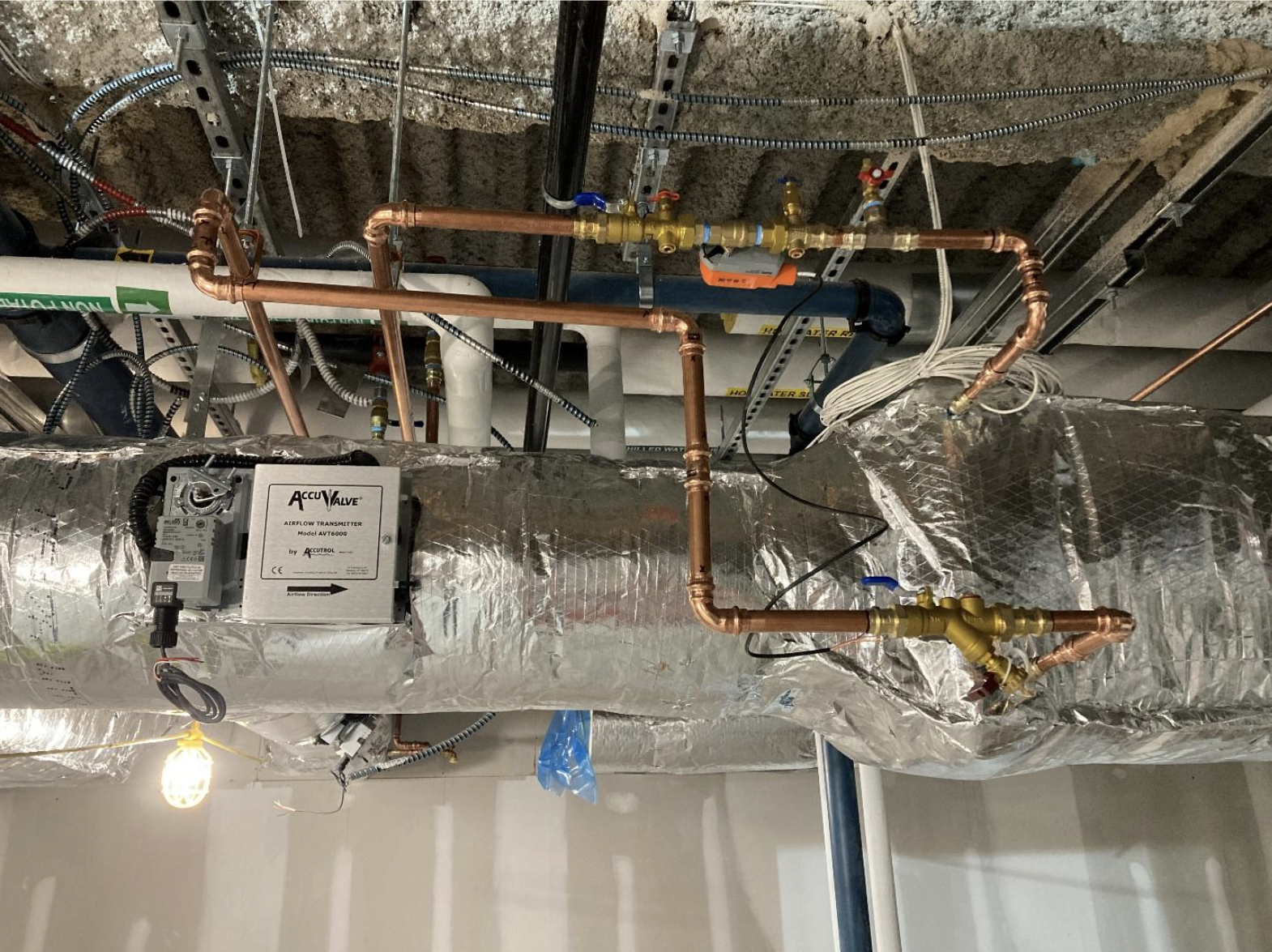 ductwork and copper piping